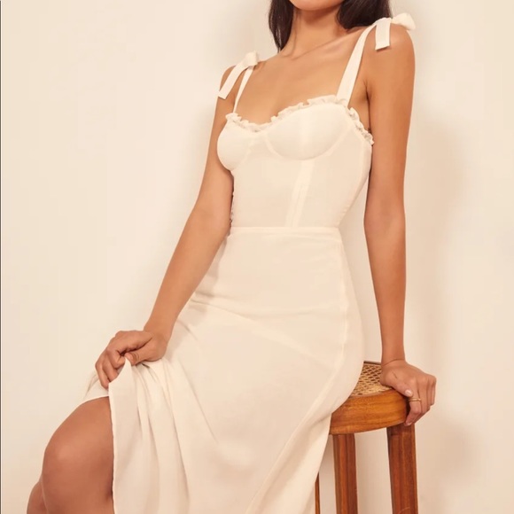 NWOT Reformation Nikita Dress Ivory - Picture 3 of 7